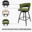360 Swivel Linen Bar Stools Of 2 With Black Metal Base, , And Footrest For Bars, Taverns, Kitchen Islands Relax Woven Stool Legs, Back, Comfortable Seat Island, Cafe