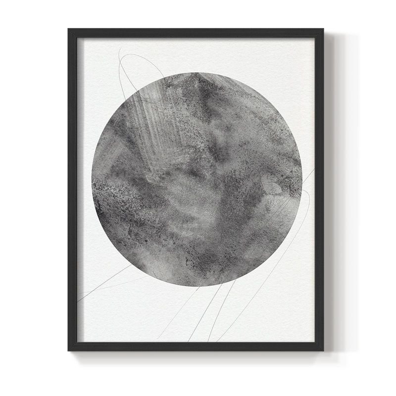 Graphite Moon II, reproduction encadrée - bois massif, Noir, H 10 po x l 8 po