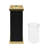 Oshy Hurricane Candle Holder, Gold Aluminum, Black Solid Mango Wood 16 Inch