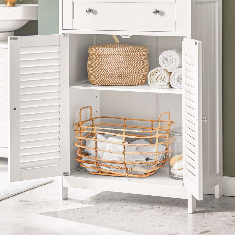 Compact Bathroom Cabinet Freestanding Bathroom Cabinet, White