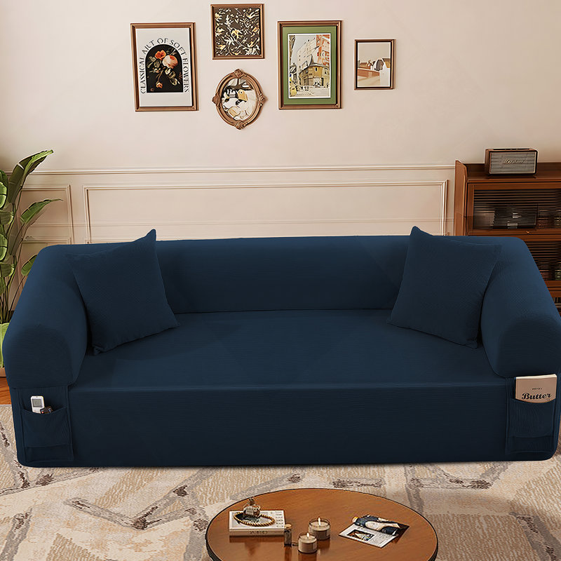 Canapé Blue Spring avec tissu, oreillers et rangement de haute qualité - équipé de ressorts ensachés et de mousse haute densité, idéal pour les salons, les appartements et les studios