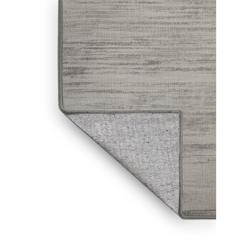 Machine Washable Abstract Gray Area Rug, Runner 2' x 5'