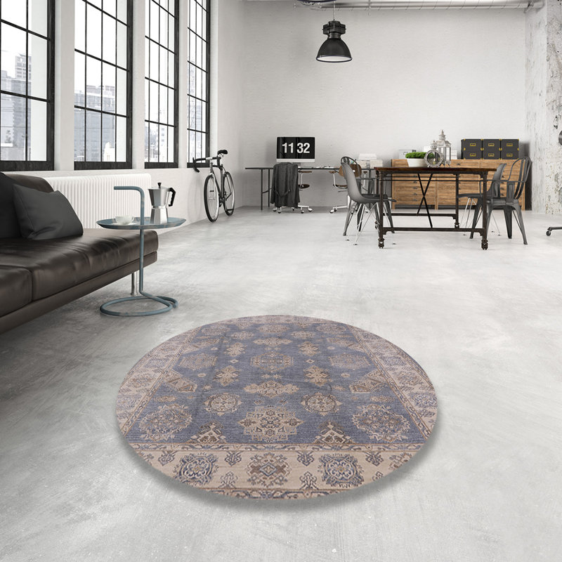 Tapis oriental brun / bleu, Rond 6 pi