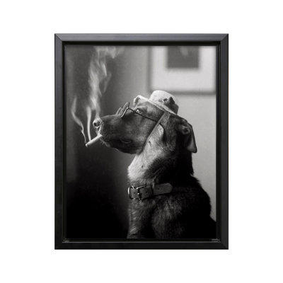 Classy Dog Smoking a Cigarette