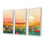 «Flower Meadows At Sunset II - Landscape Mountains», ensemble d'art mural-1115731282-1115731277
