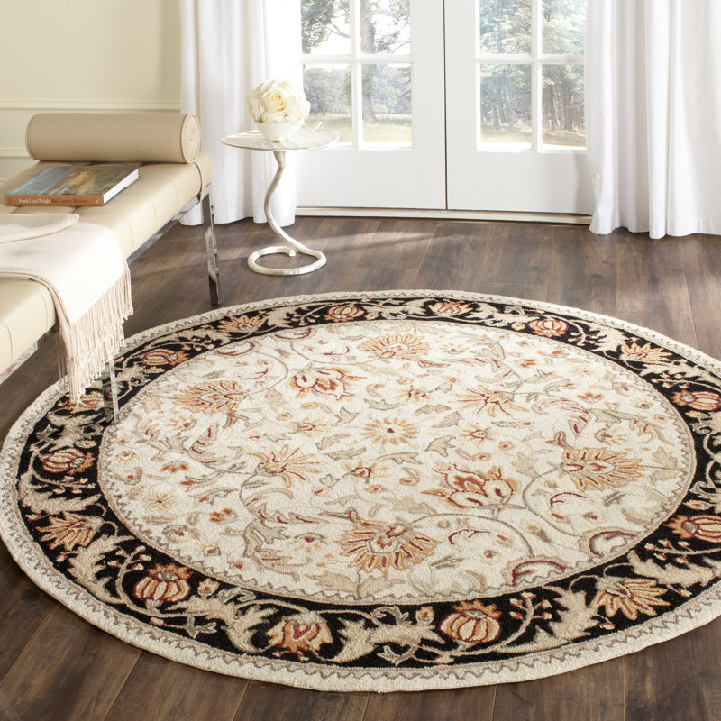 Kapur Hand Hooked Performance Oriental Rug, Round 8'