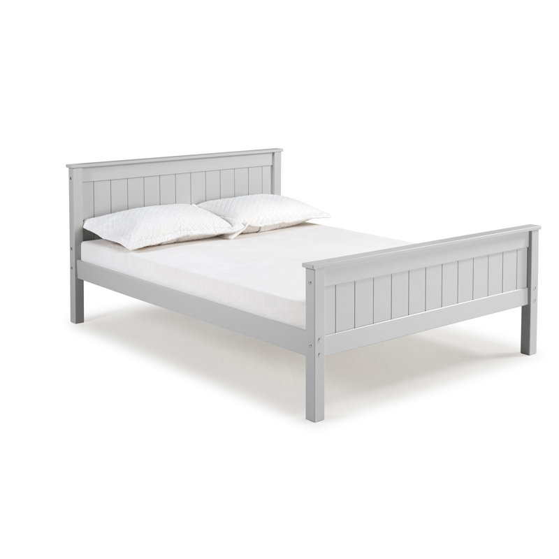 Beckett Solid Pine Platform Bed, Dove grey, Full