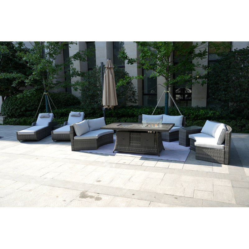 Aliaksey 8 - Person Patio Conversation Set with Cushions