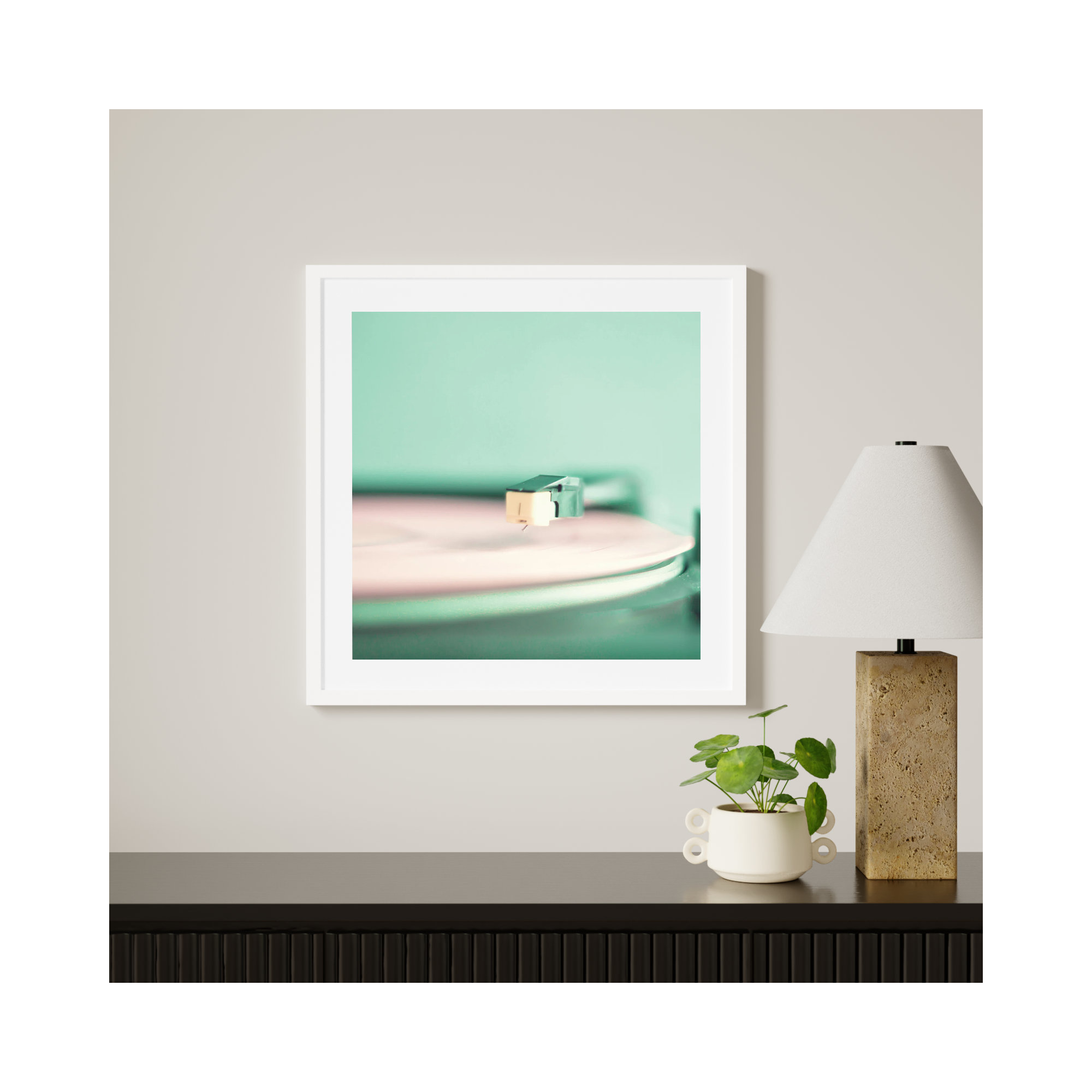 Analogue by Caroline Mint, White, 25.25" H x 25.25" W x 0.88" D