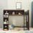 Queen Wooden Loft Bed With Storage Shelves, Ladder And Guardrails-377179326