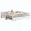 Lit plateforme avec garde-corps, structure de lit simple en bois massif, peut être converti en lit plateforme simple-1111513440