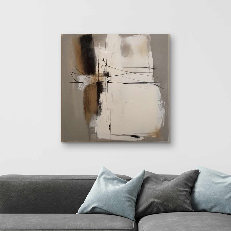 Rusty Splashes - Gray Abstract Canvas Art for Home Decor