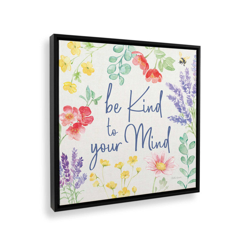 «Fresh Floral V» par Beth Grove, reproduction d'art sur toile, Noir, Cadre flottant, H 12 po x l 12 po