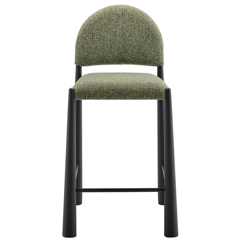 Hayley Upholstered Fabric Counter Stool, Black, Leaf