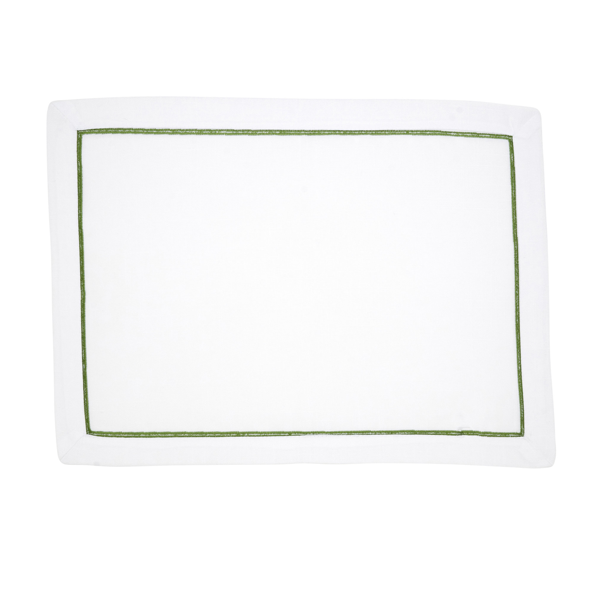 Embroidered Line Design Placemat (Set of 4), Light Green