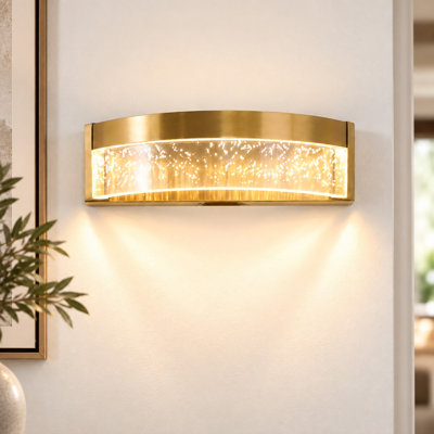 1-Light 10"W Gold Dimmable LED Wall Sconce