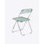Chaise fantôme pliante transparente avec structure chromée, empilable et peu encombrante pour la vie moderne.
