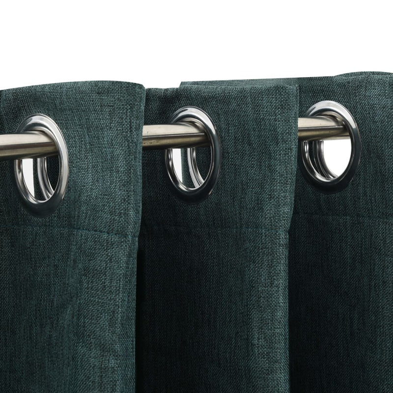 Chaarvi Blackout Curtain Pair, 140cm Width x 245cm Drop, Green