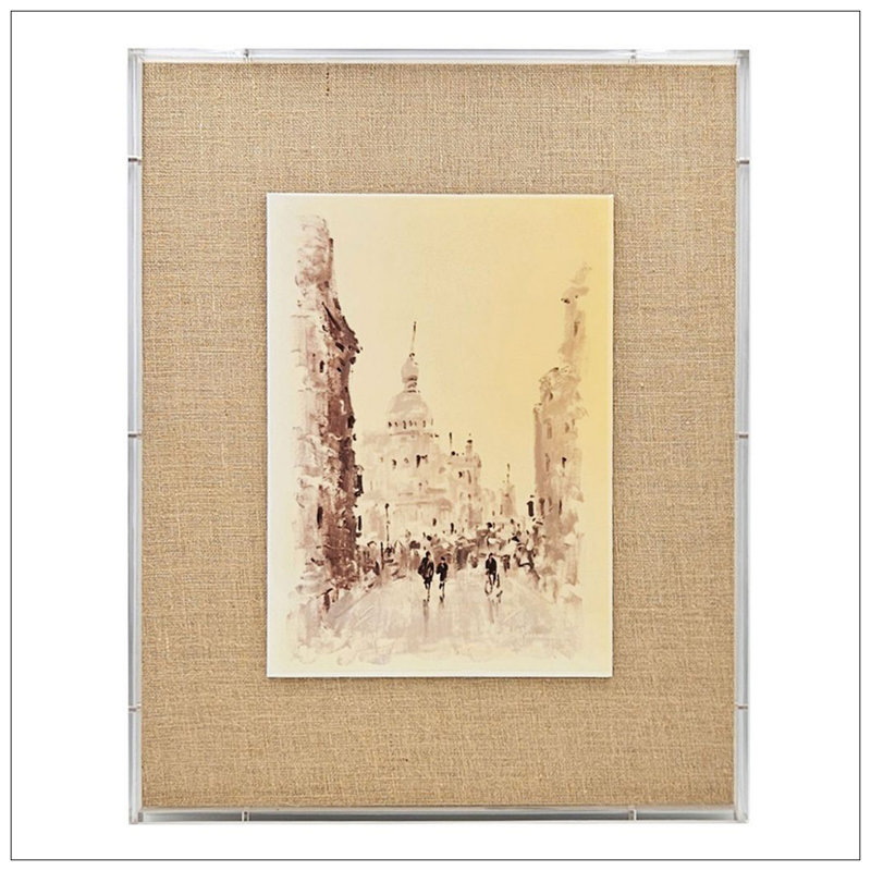 European Cities Watercolor Prints with Brown MDF Frames