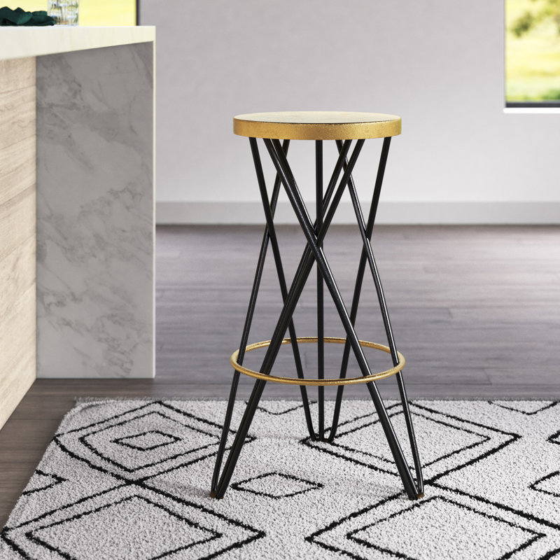 Tabouret de bar et de comptoir Lulabelle, Noir, Tabouret de bar (assise de 30 po de hauteur)
