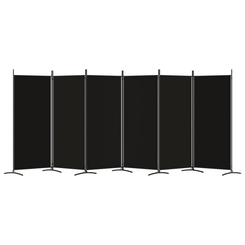 Abdisamad 3 Panel Room Divider, 180cm H x 520cm W, 6, Black