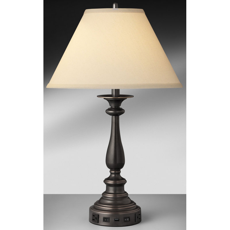 Traditional Madison Bronze Metal USB Table Lamp