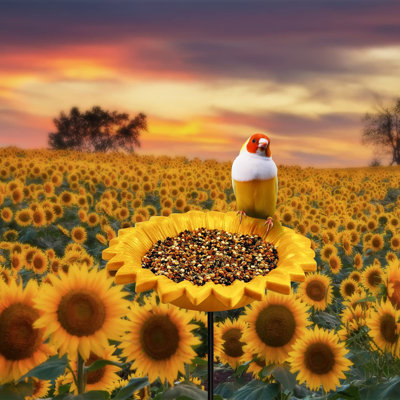Outdoor Sunflower Bird Feeders  Baths