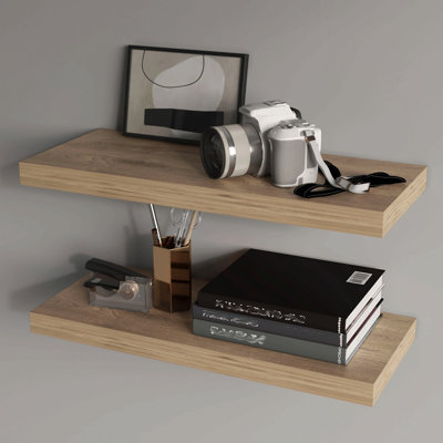 Floating Shelf In Melamine X2,Macadamia