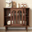 Armoire d'appoint 39,37 po en bois de ton noyer brun avec plateau en pierre-1732720145