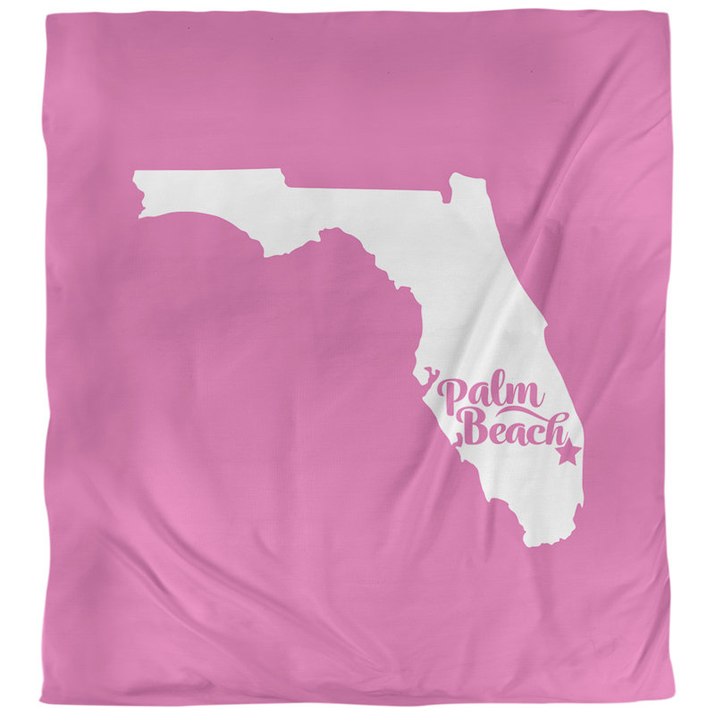 Housse de couette palm beach floride, Rose, Microfibre