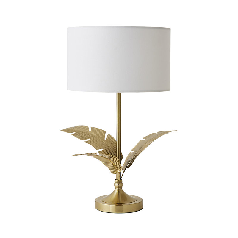 Waynetown Metal Table Lamp, Cotton / Cotton Blend, White