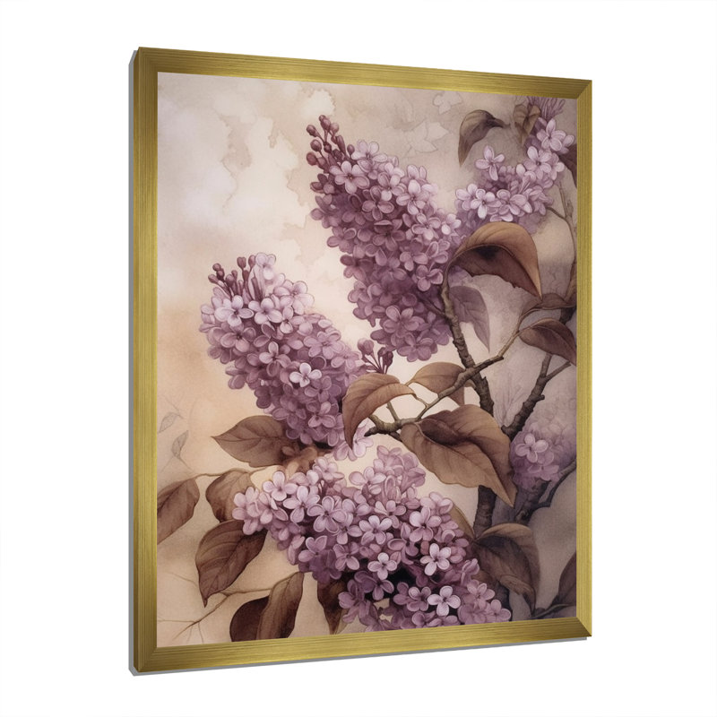 Lilas mauves parfumés III, H 44 po x l 34 po x P 1,5 po, Encadrement doré