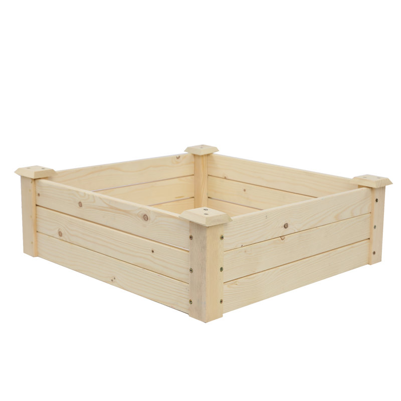 Cadre de plantation en bois, H 7,87 po x l 24,02 po x P 24,02 po