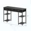 Bureau d'écriture, petit bureau d'ordinateur avec tiroirs en tissu, bureau à domicile avec tablettes réglables-259251711