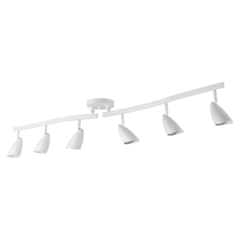 Ensemble de rail d'éclairage 6 lumières Grayson, Blanc mat