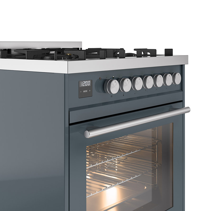 ILVE Professional Plus II 36 Dual Fuel Range, Liquid Propane, Blue/Gray
