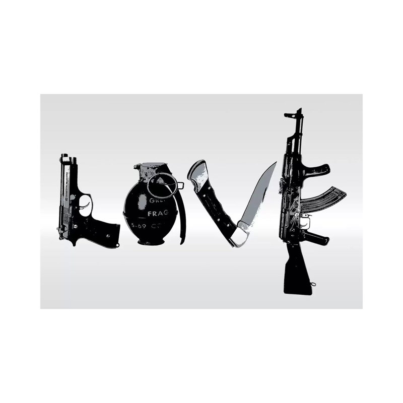 Love by Steez - Print on Canvas, Wrapped Canvas, 20.32 cm H x 30.48 cm W