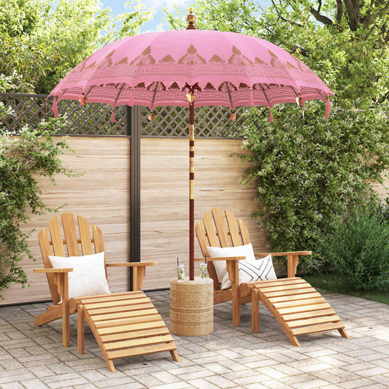 Beach Parasol, 260cm H x 215cm W x 215cm D, Pink Abstract