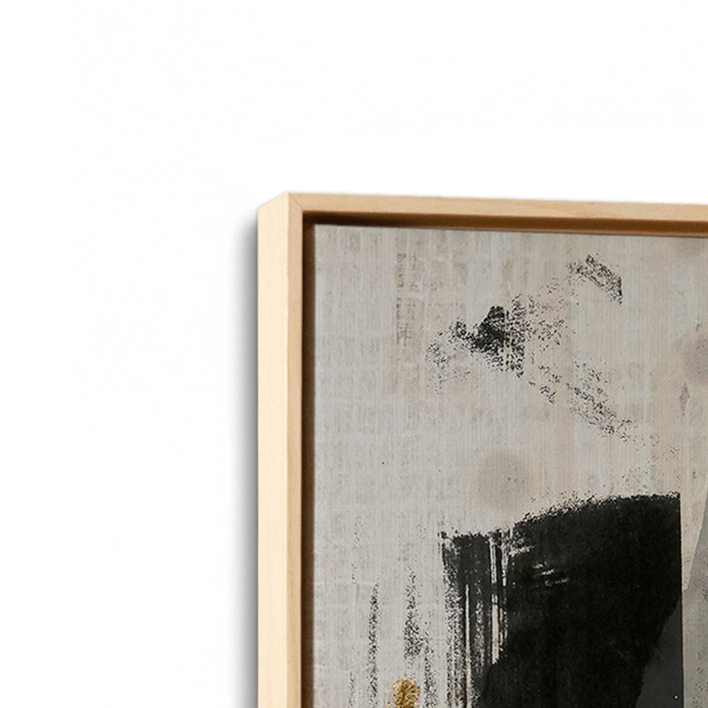 Impression sur toile, "Pattern Emotion I" par June Erica Vess, 18" H x 12" W, Floater Framed Print without Mat Canvas, Tan