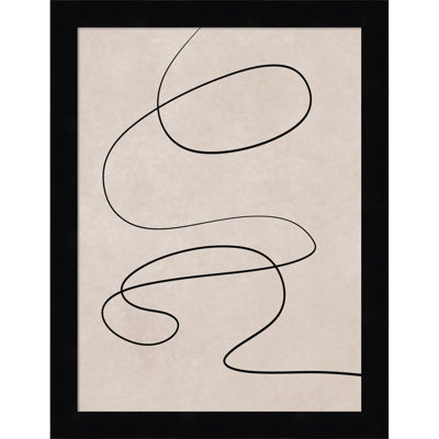 Black Line and Textured Beige Print