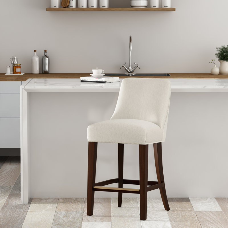 Tabouret de comptoir Beever, Crème, Tabouret de comptoir (siège d'une hauteur de 27,4