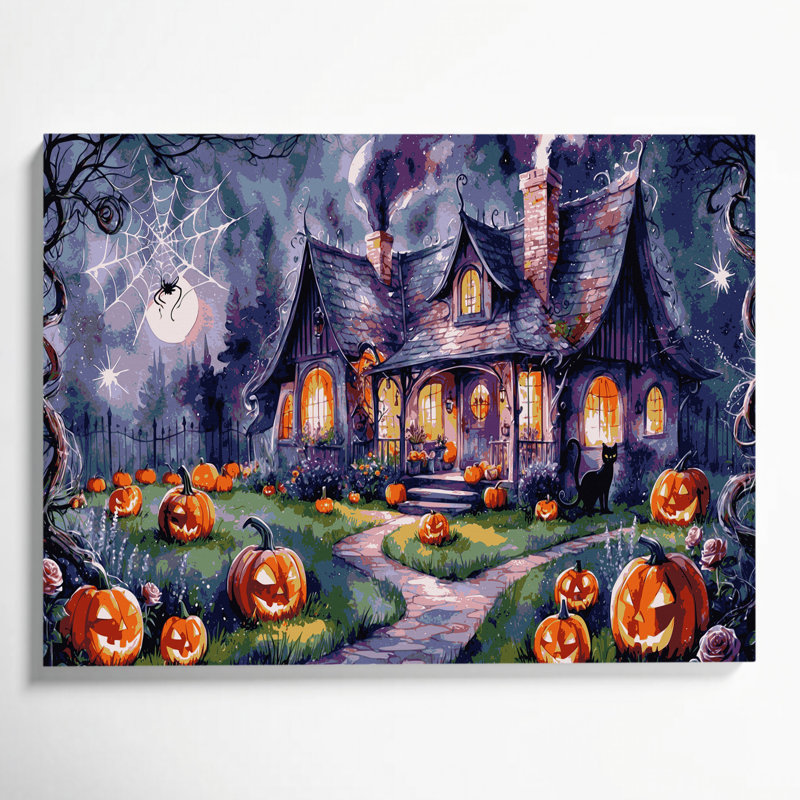Halloween, digne d'Halloween, esthétique sur toile mauve, H 11 po x l 14 po