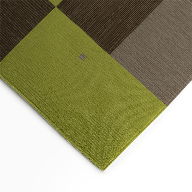 Tapis d'intérieur et d'extérieur à carreaux vert, Rectangulaire 3 pi x 5 pi
