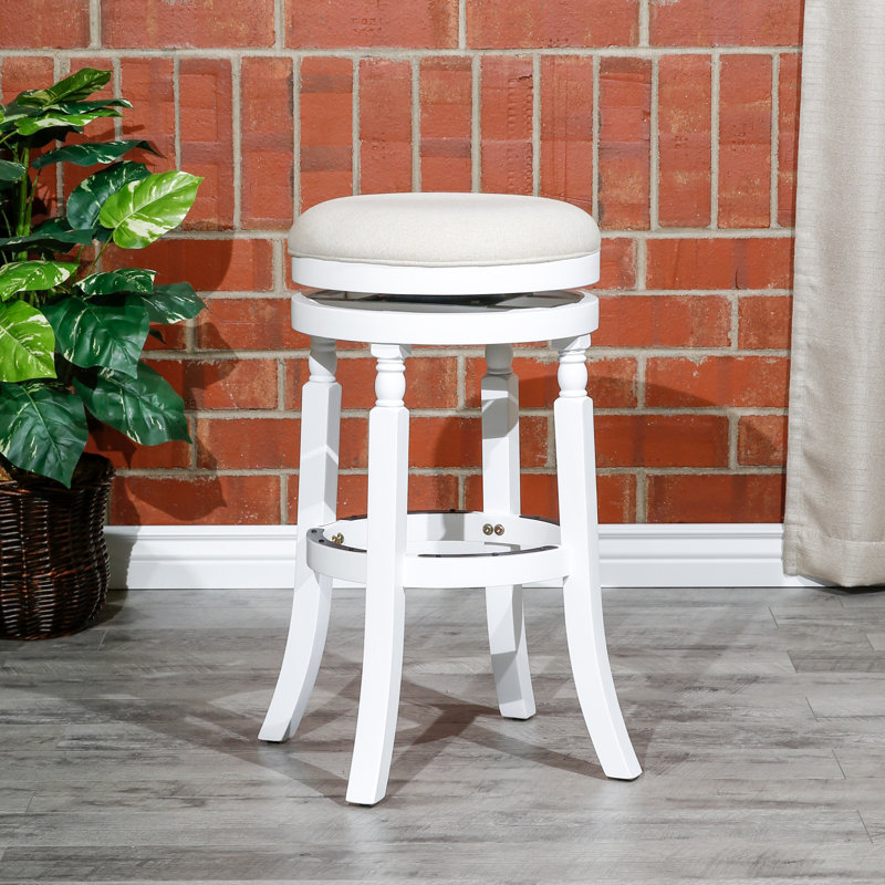 Kintzel Swivel Bar Stool with Footrest - 300 lb Capacity, Bonded Leather Upholstery, Adjustable Height for Counter/Bar, Industrial Swivel Mechanism, Floor Protectors