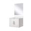 Meuble-lavabo simple l 24 po x P 22 po à finition blanc brillant autoportant avec marbre de culture-132398146