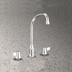 Dual Handle Classroom/Institutional Faucet with Retractable Spray