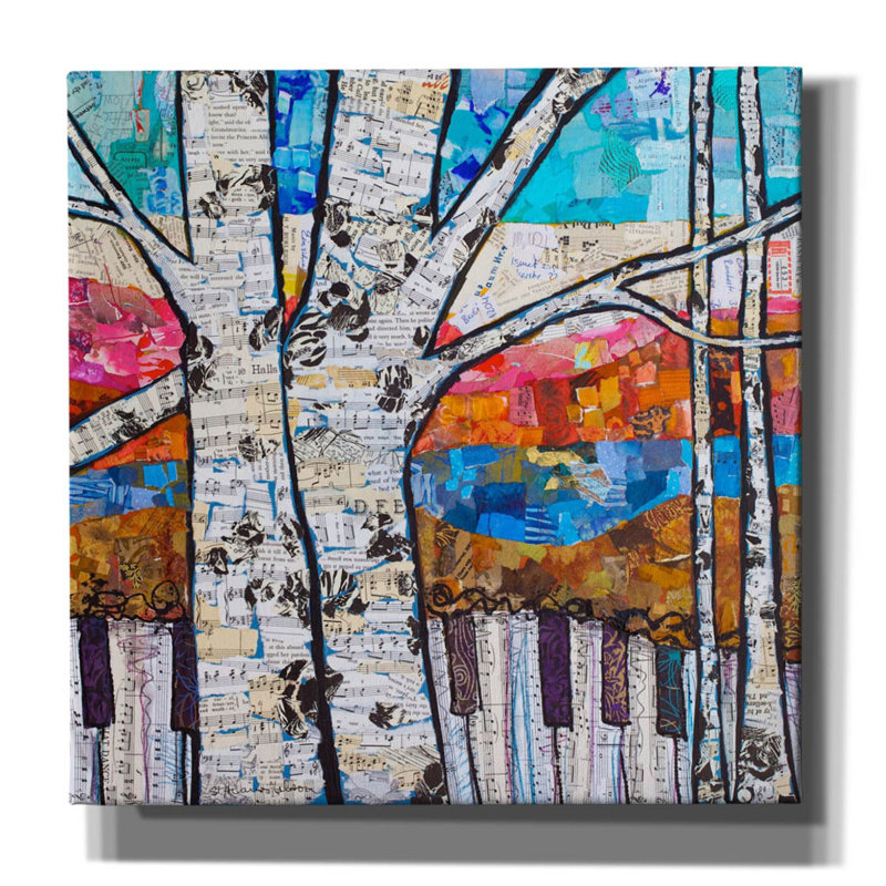 «Birch Keys 2» par St. Hilaire Elizabeth, art mural sur toile, H 37 po x l 37 po x P 1,5 po