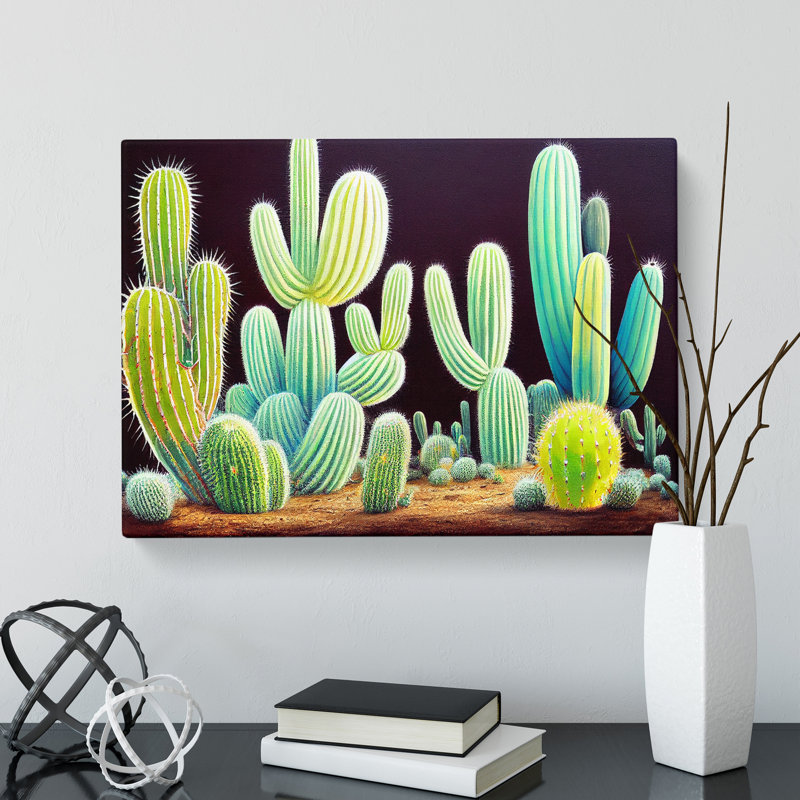 Legendary Cactus - Wrapped Canvas Print, 35cm H x 50cm W x 3cm D
