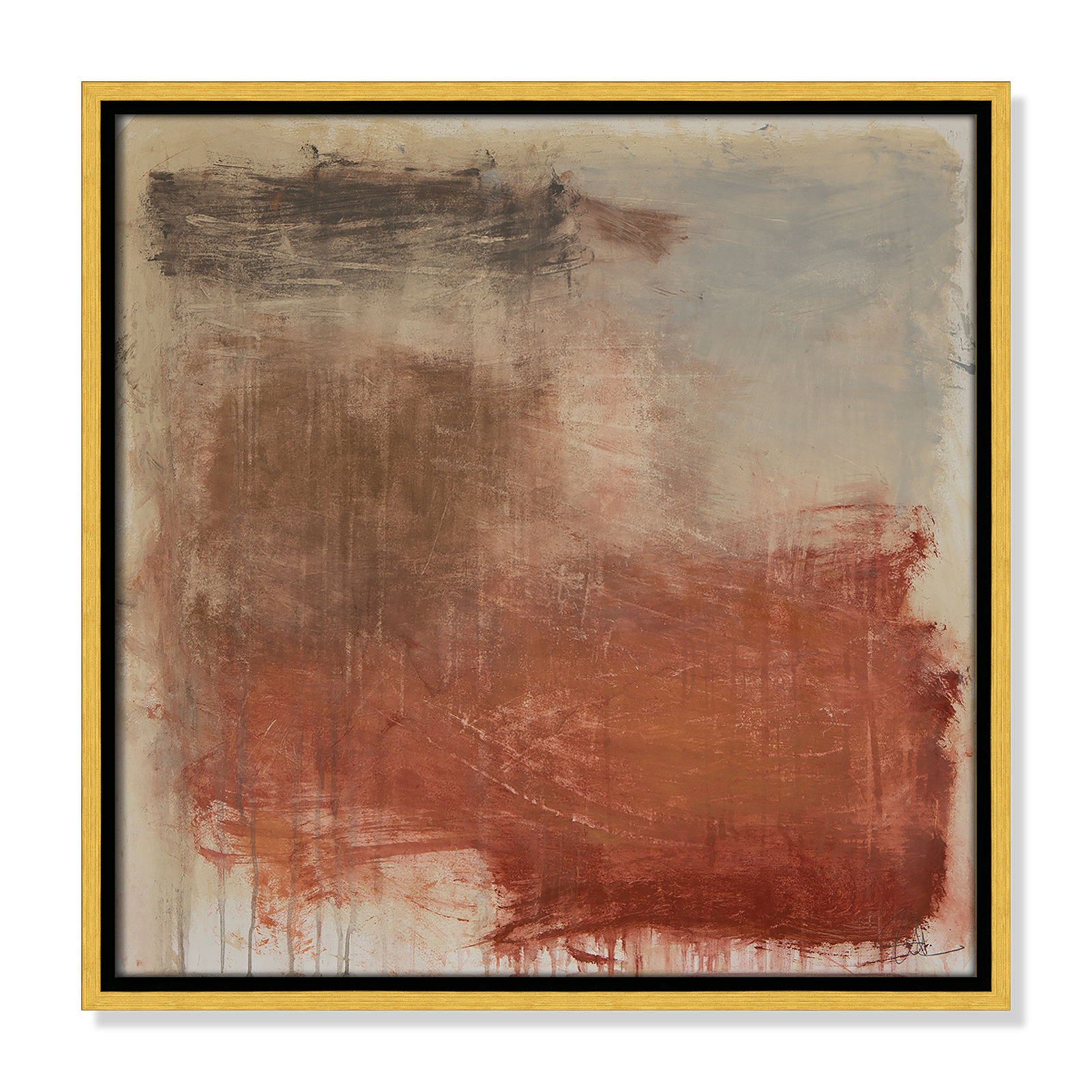 Autumn Over The Rivera Print by , Gold, 17.5" H x 17.5" W