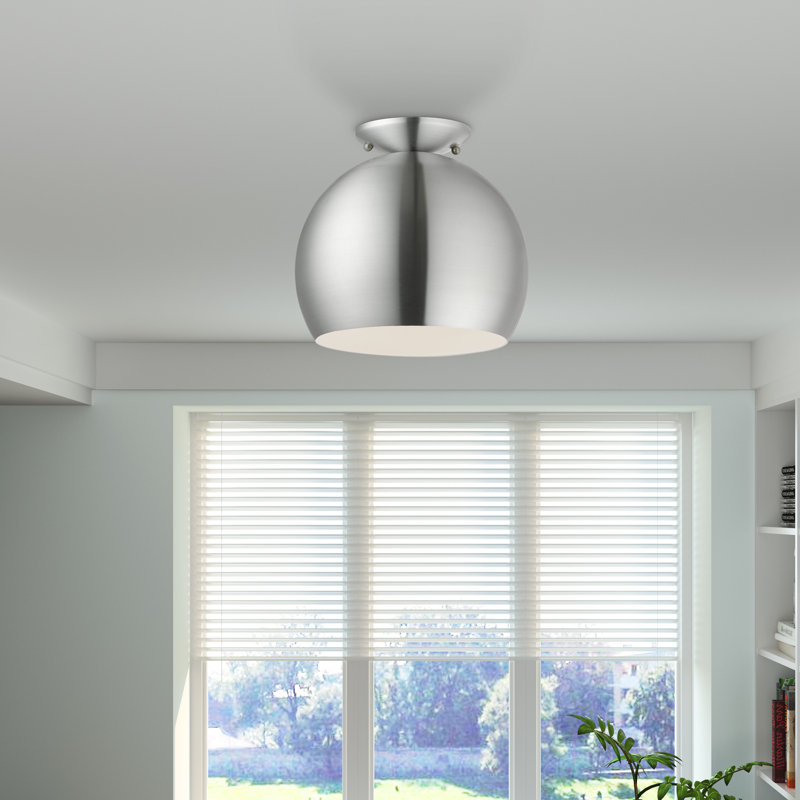 Fez Semi Flush Mount, Brushed Aluminum